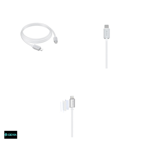 Cablu de date Devia Extreme EC654, USB-C - Lightning, 1,5 m, 27W 3A, alb [3]