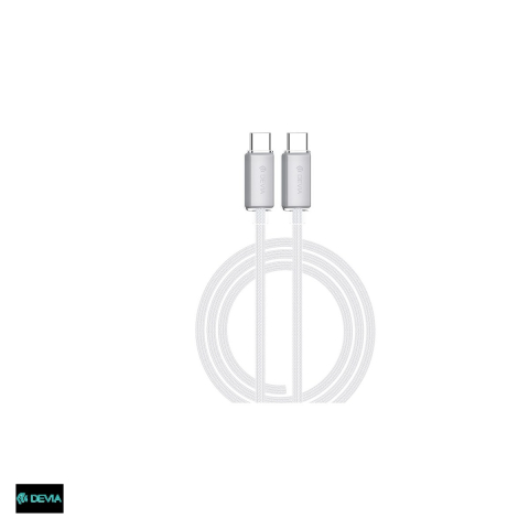 Cabluri de date telefoane - Cablu de date Devia Extreme EC688, USB-C - USB-C, 1,5 m, 60W 3A, alb