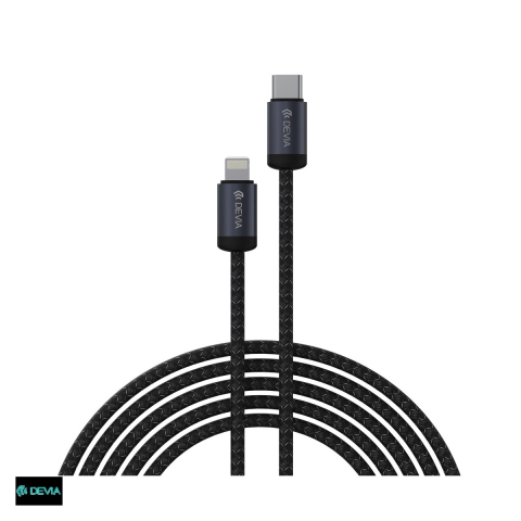 Cabluri de date telefoane - Cablu de date Devia Gracious EC645, USB-C - Lightning, 1 m, 27W 3A, negru