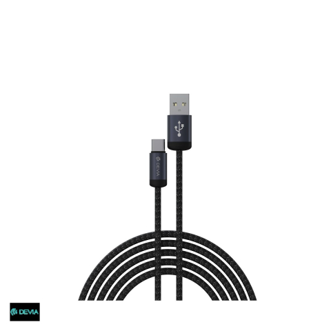 Cabluri de date telefoane - Cablu de date Devia Gracious EC649, USB-A - USB-C, 1 m, 2A, negru