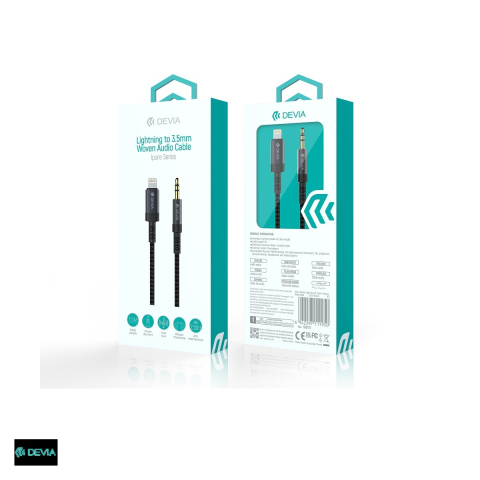 Cablu de date Devia Ipure EC619, Jack 3.5 mm - Lightning, 1 m, negru [3]