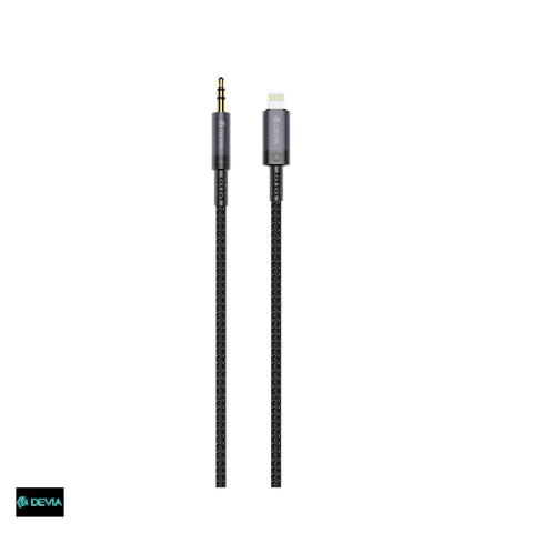 Cabluri de date telefoane - Cablu de date Devia Ipure EC619, Jack 3.5 mm - Lightning, 1 m, negru