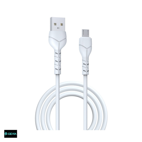Cabluri de date telefoane - Cablu de date Devia Kintone EC144, USB-A - Micro USB, 1 m, 2,1A, alb