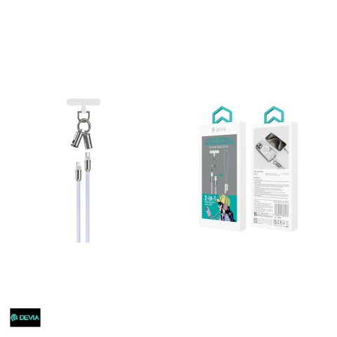 Cablu de date Devia lanyard, 2 in 1, USB-C - Lightning, 1,2 m, 27W, mov [3]