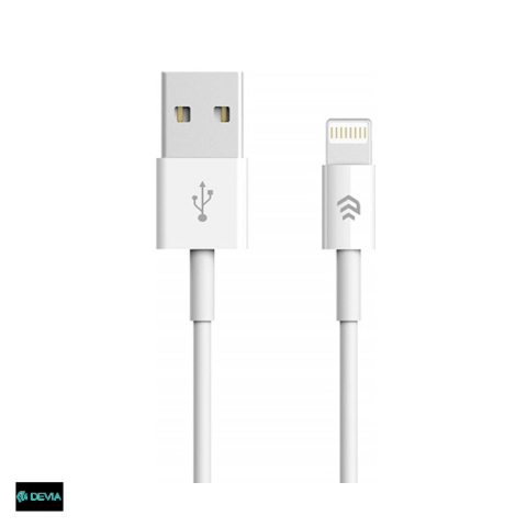 Cabluri de date telefoane - Cablu de date Devia Smart EC080, USB-A - Lightning, 1 m, 2,1A, alb