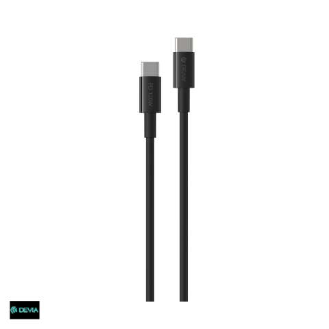 Cabluri de date telefoane - Cablu de date Devia Smart EC317, USB-C - USB-C, 1,5 m, 100W 5A, negru