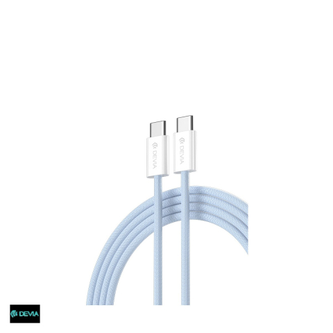 Cabluri de date telefoane - Cablu de date Devia Smart EC325, USB-C - USB-C, 1 m, 60W 3A, albastru