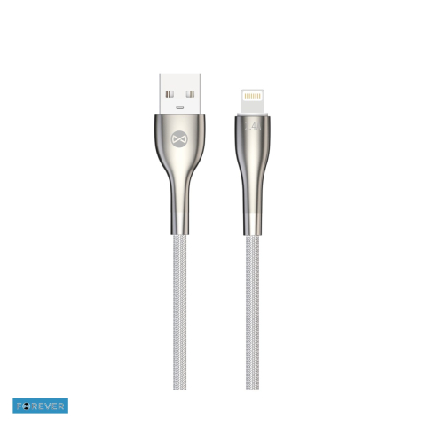 Accesorii IT - Cablu de date Forever Sleek, USB-A - Lightning, 1 m, 2,4A, alb