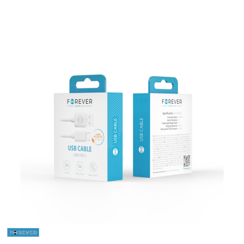 Cablu de date Forever, USB-A - USB-C, 1 m, 2A, alb [3]