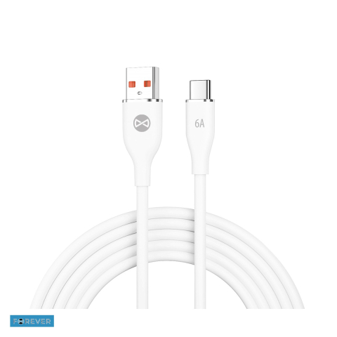Accesorii IT - Cablu de date Forever, USB-A - USB-C, 1 m, 6A, alb
