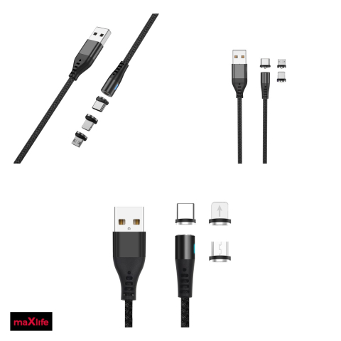 Cablu de date Maxlife MXUC-02, USB-A - Lightning, 1 m, 2A, negru [3]
