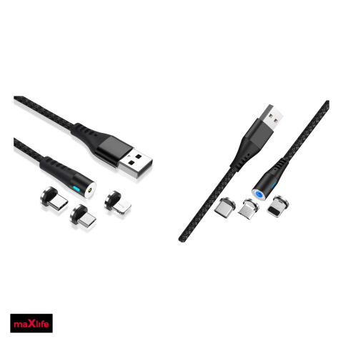 Cablu de date Maxlife MXUC-02, USB-A - Lightning, 1 m, 2A, negru [4]