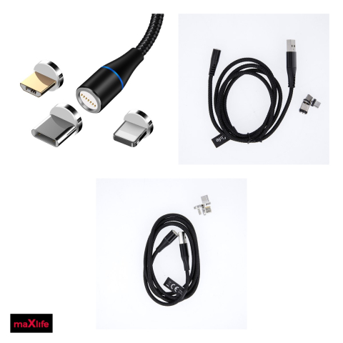 Cablu de date Maxlife MXUC-03, USB-A - Lightning, 1 m, 3A, negru [3]