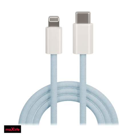 Cabluri de date telefoane - Cablu de date Maxlife MXUC-06, USB-C - Lightning, 1 m, 20W, albastru