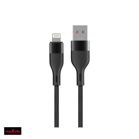 Cabluri de date telefoane - Cablu de date Maxlife MXUC-07, USB-A - Lightning, 1 m, 2,4A, negru