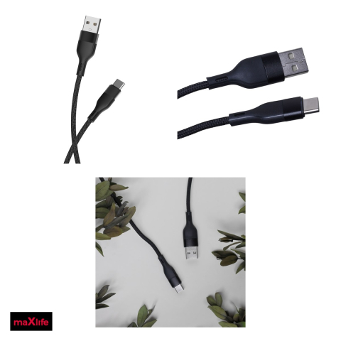 Cablu de date Maxlife MXUC-07, USB-A - USB-C, 1 m, 3A, negru [3]