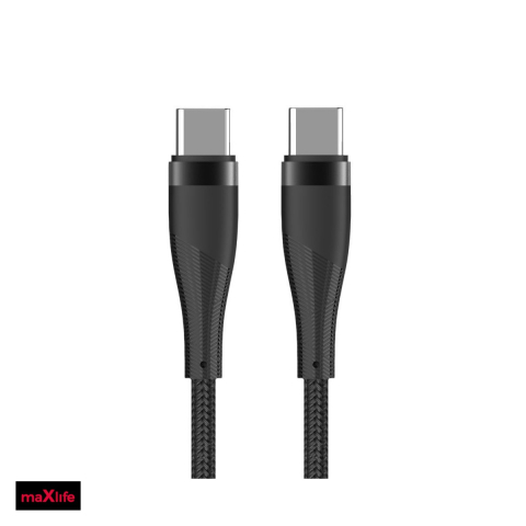 Cabluri de date telefoane - Cablu de date Maxlife MXUC-08, USB-C - USB-C, 1 m, 100W, negru