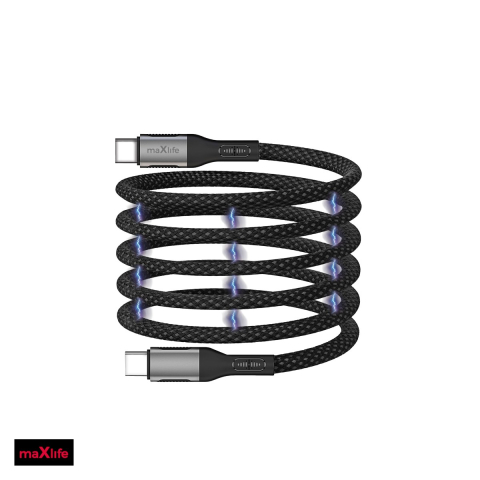 Cabluri de date telefoane - Cablu de date Maxlife MXUC-11, USB-C - USB-C, 1 m, 100W, negru