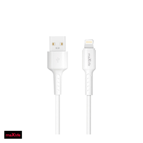 Cabluri de date telefoane - Cablu de date Maxlife MXUC-13, USB-A - Lightning, 1 m, 3A, alb