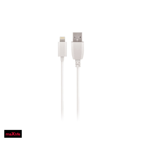 Cabluri de date telefoane - Cablu de date Maxlife, USB-A - Lightning, 2 m, 2A, alb