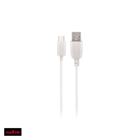 Cabluri de date telefoane - Cablu de date Maxlife, USB-A - Micro USB, 1 m, 3A, alb