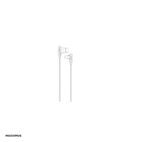 Cabluri de date telefoane - Cablu de date Maxximus MX Corner, USB-A - Lightning, 1 m, 2,4A, alb
