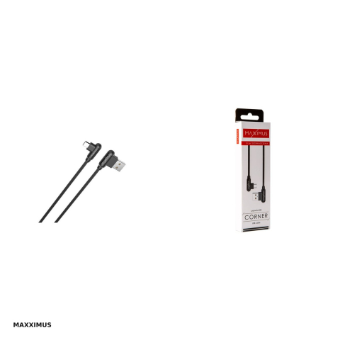 Cablu de date Maxximus MX Corner, USB-A - Micro USB, 1 m, 2,4A, negru [3]