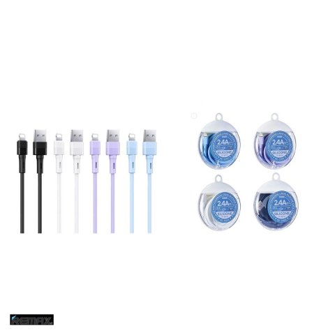 Cablu de date Remax Leya RC-C093, USB-A - Lightning, 1 m, 2,4A, negru [3]