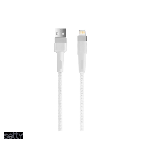 Accesorii IT - Cablu de date Setty KNA-L-1.220, USB-A - Lightning, 1,2 m, 2A, alb