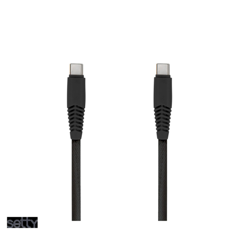 Cabluri de date telefoane - Cablu de date Setty KNC-C-1.52001, USB-C - USB-C, 1,5 m, 20W, negru