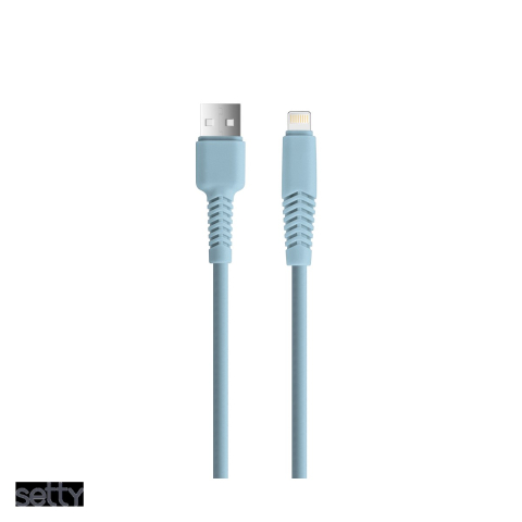 Cabluri de date telefoane - Cablu de date Setty KSA-L-1.523, USB-A - Lightning, 1,5 m, 2,1A, albastru