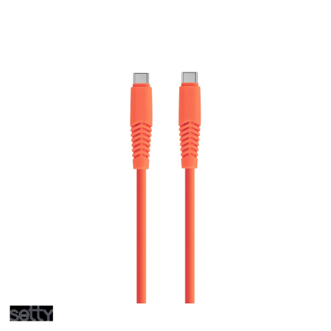 Accesorii IT - Cablu de date Setty KSC-C-1.5210, USB-C - USB-C, 1,5 m, 2,1A, portocaliu