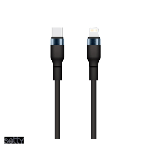Accesorii IT - Cablu de date Setty KSC-L-131, USB-C - Lightning, 1 m, 3A, negru