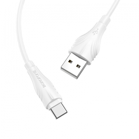 Cablu Date si Incarcare USB la USB Type-C Borofone Optimal BX18, 2 m, Alb [4]