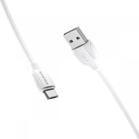 Cablu de date si alimentare, Borofone 70178, BX19, conector USB Tip A tata la Micro USB tata, 2.4A, lungime 100 cm, alb [1]