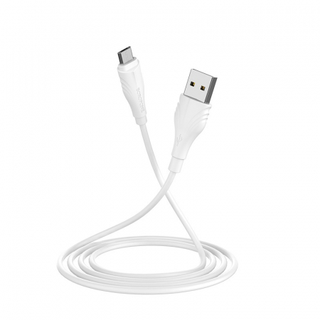 Cabluri microUSB - Cablu Date si Incarcare USB la MicroUSB Borofone Optimal BX18, 2 m, Alb