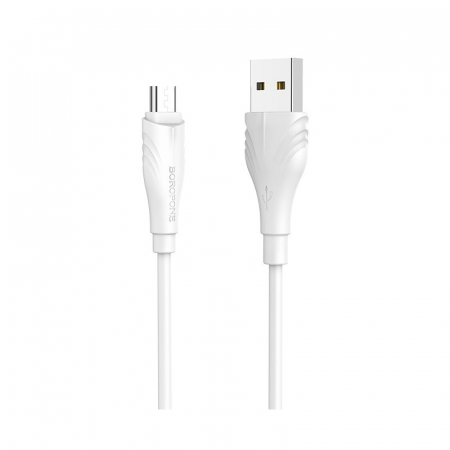 Cablu Date si Incarcare USB la MicroUSB Borofone Optimal BX18, 2 m, Alb [1]