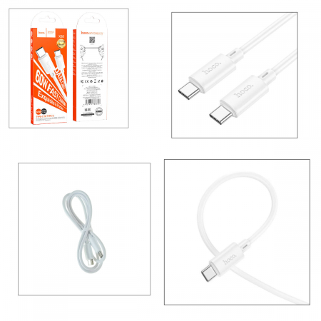Cablu de date si alimentare premium, PD60W, conectori USB Tip C tata la USB Tip C tata, HOCO X88, lungime 100 cm, Alb [5]