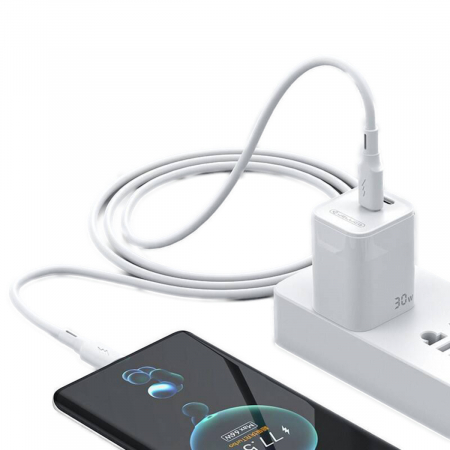 Cablu de date si alimentare premium, PD60W, conectori USB Tip C tata la USB Tip C tata, JELLICO B24, lungime 100 cm, Alb [3]