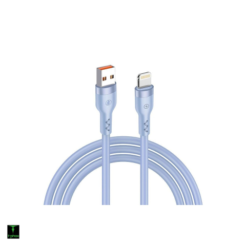 Cabluri de date telefoane - Cablu de date T-Phox Bold SKY, USB-A - Lightning, 1,2 m, 3A, albastru