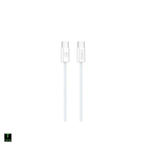 Cabluri de date telefoane - Cablu de date T-Phox CC15, USB-C - USB-C, 1 m, 60W 3A, alb