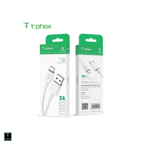 Cablu de date T-Phox Exceed, USB-A - USB-C, 0,5 m, alb [4]