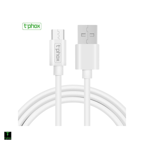 Cabluri de date telefoane - Cablu de date T-Phox Exceed, USB-A - USB-C, 1 m, alb