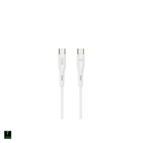 Cabluri de date telefoane - Cablu de date T-Phox Gentle, USB-C - USB-C, 1 m, 60W, alb