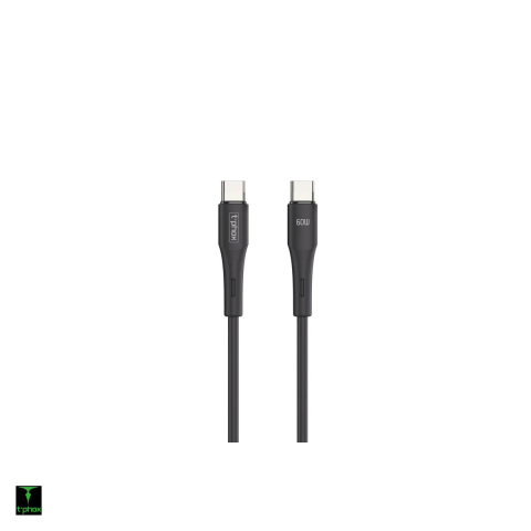 Cabluri de date telefoane - Cablu de date T-Phox Gentle, USB-C - USB-C, 1 m, 60W, negru