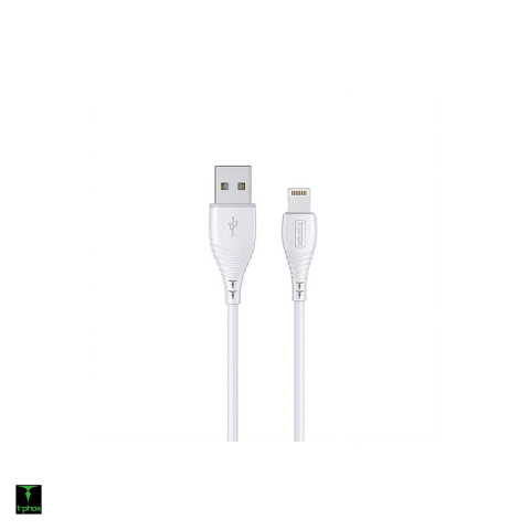 Cabluri de date telefoane - Cablu de date T-Phox Nature, USB-A - Lightning, 1,2 m, 3A, alb