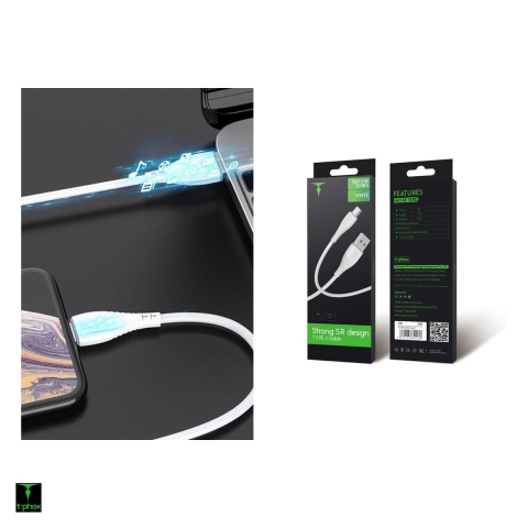 Cablu de date T-Phox Nature, USB-A - USB-C, 1,2 m, 3A, alb [4]