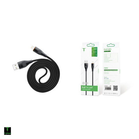 Cablu de date T-Phox X-lite, USB-A - Lightning, 1 m, 3A, negru [3]