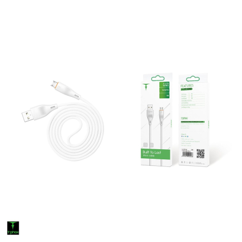 Cablu de date T-Phox X-lite, USB-A - Micro USB, 1 m, 3A, alb [3]