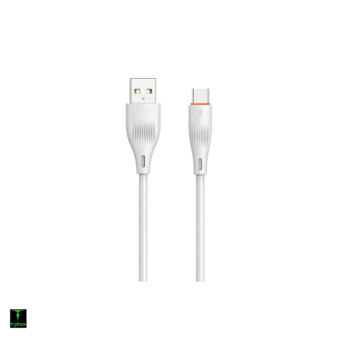 Cabluri de date telefoane - Cablu de date T-Phox X-lite, USB-A - USB-C, 1 m, 3A, alb